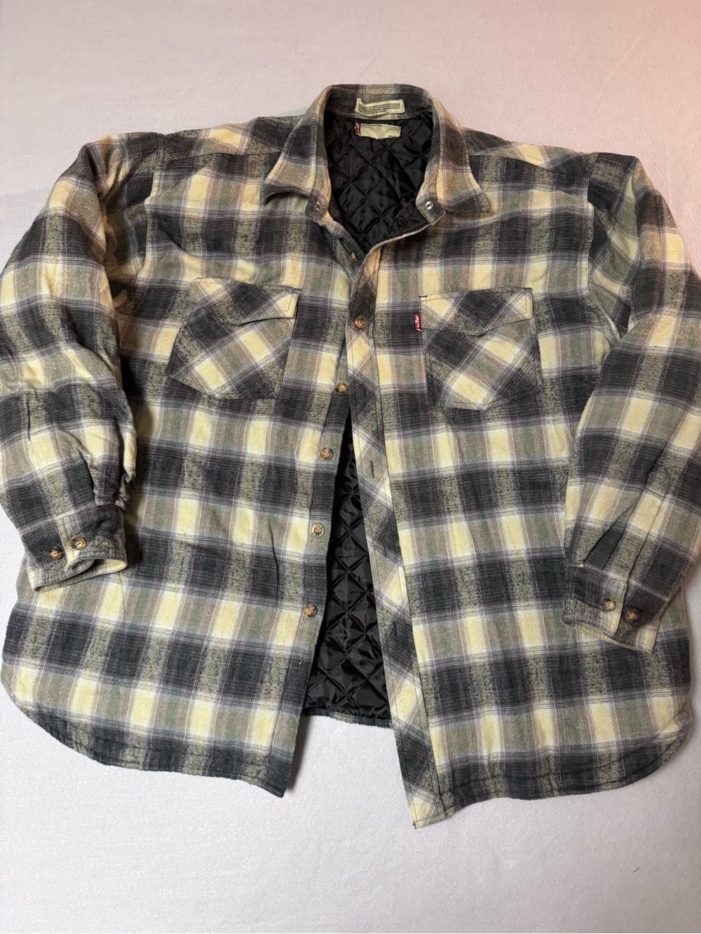 Levi's Quilted Lined Plaid Flannel Jacket Men’s XXL